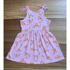 Cat & Jack Toddler Girls Pink & Orange Floral Summer Dress Sleeveless Size 2T